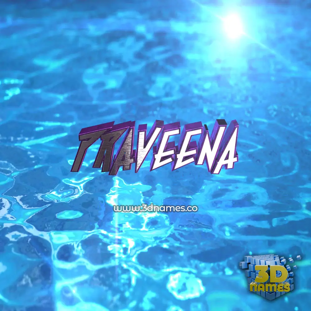 praveena in Water 2015 style - 3D name wallpaper