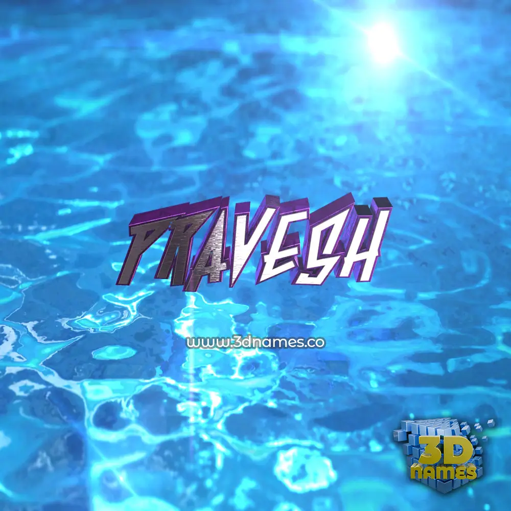 pravesh in Water 2015 style - 3D name wallpaper