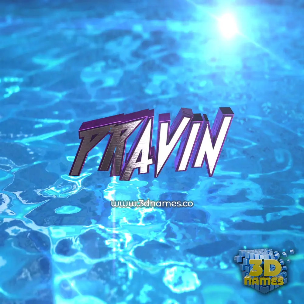 pravin in Water 2015 style - 3D name wallpaper
