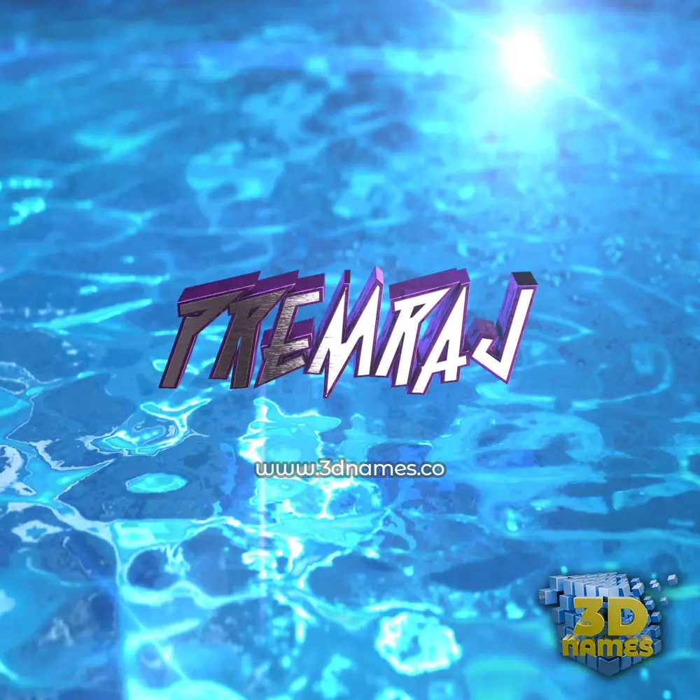 premraj in Water 2015 style - 3D name wallpaper