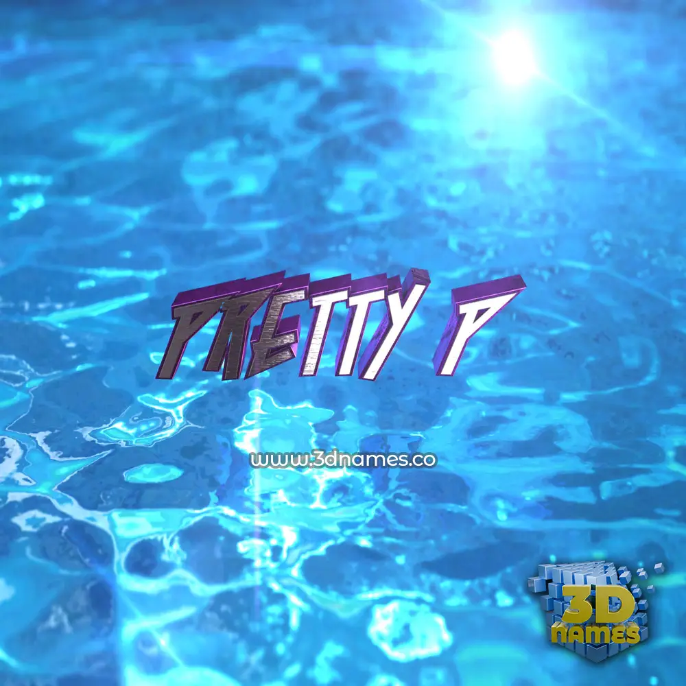 pretty p in Water 2015 style - 3D name wallpaper