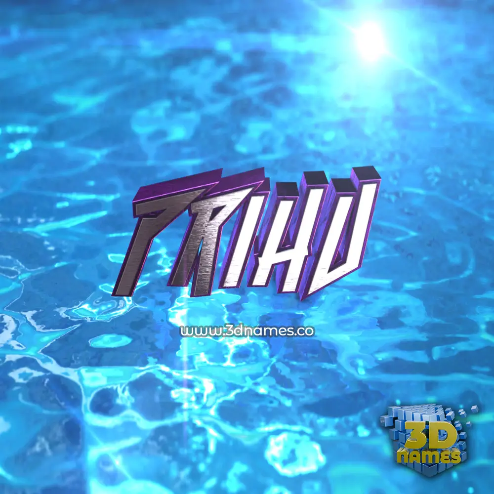 prihu in Water 2015 style - 3D name wallpaper