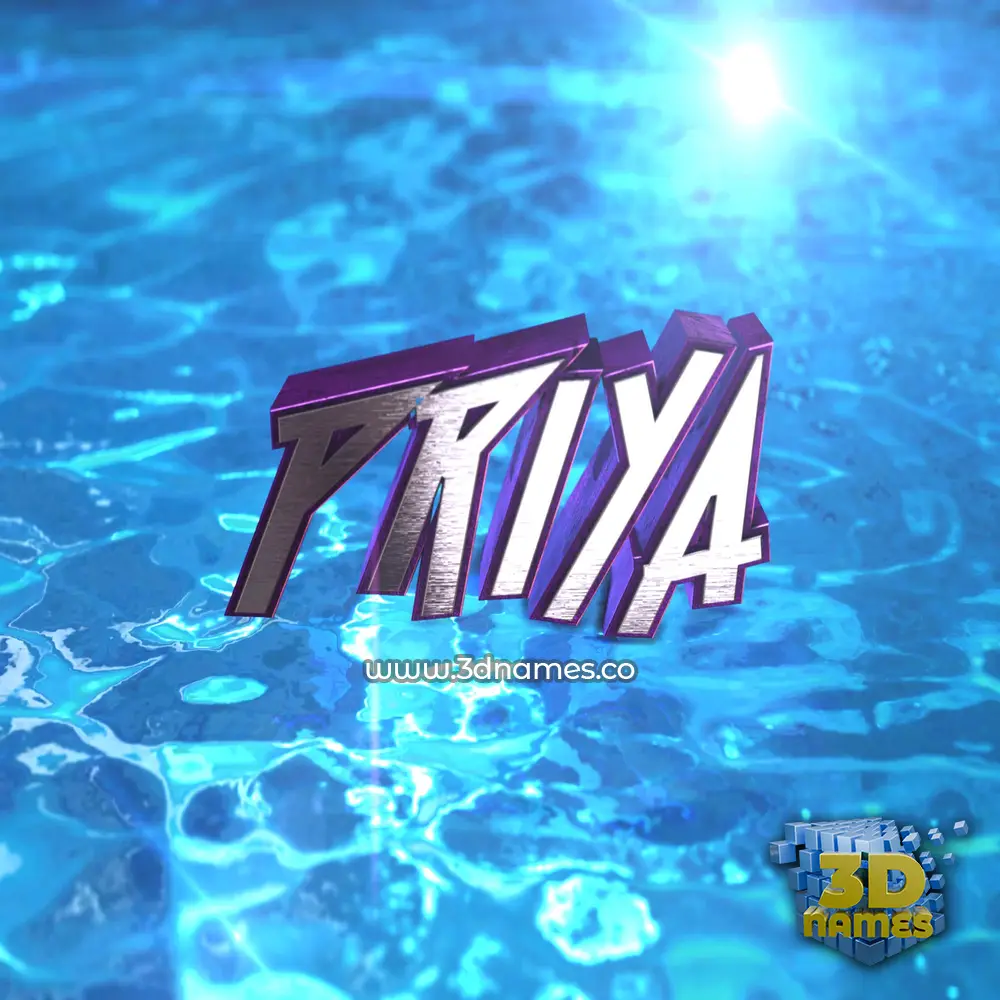 priya in Water 2015 style - 3D name wallpaper