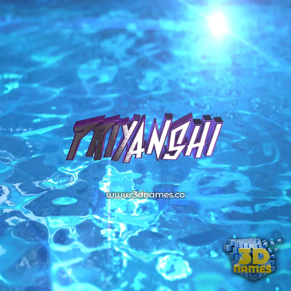 priyanshi in Water 2015 style - 3D name wallpaper