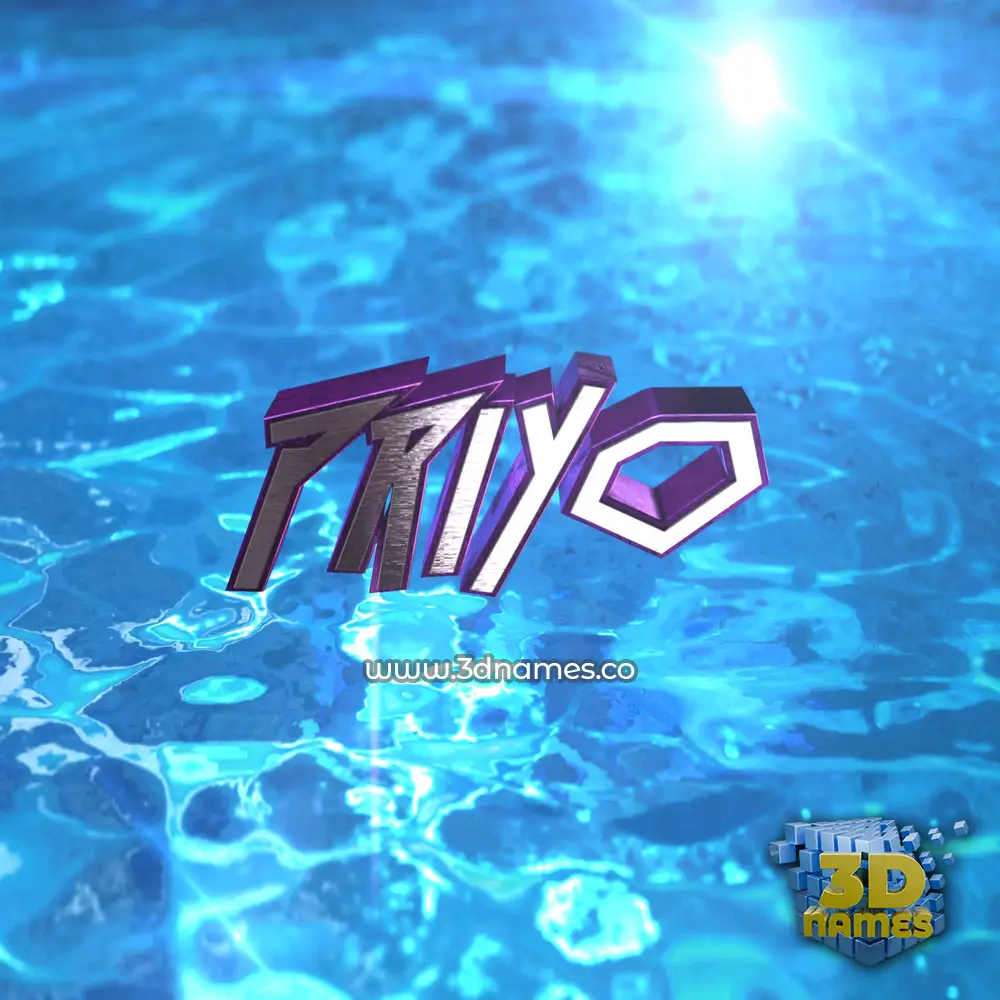 priyo in Water 2015 style - 3D name wallpaper