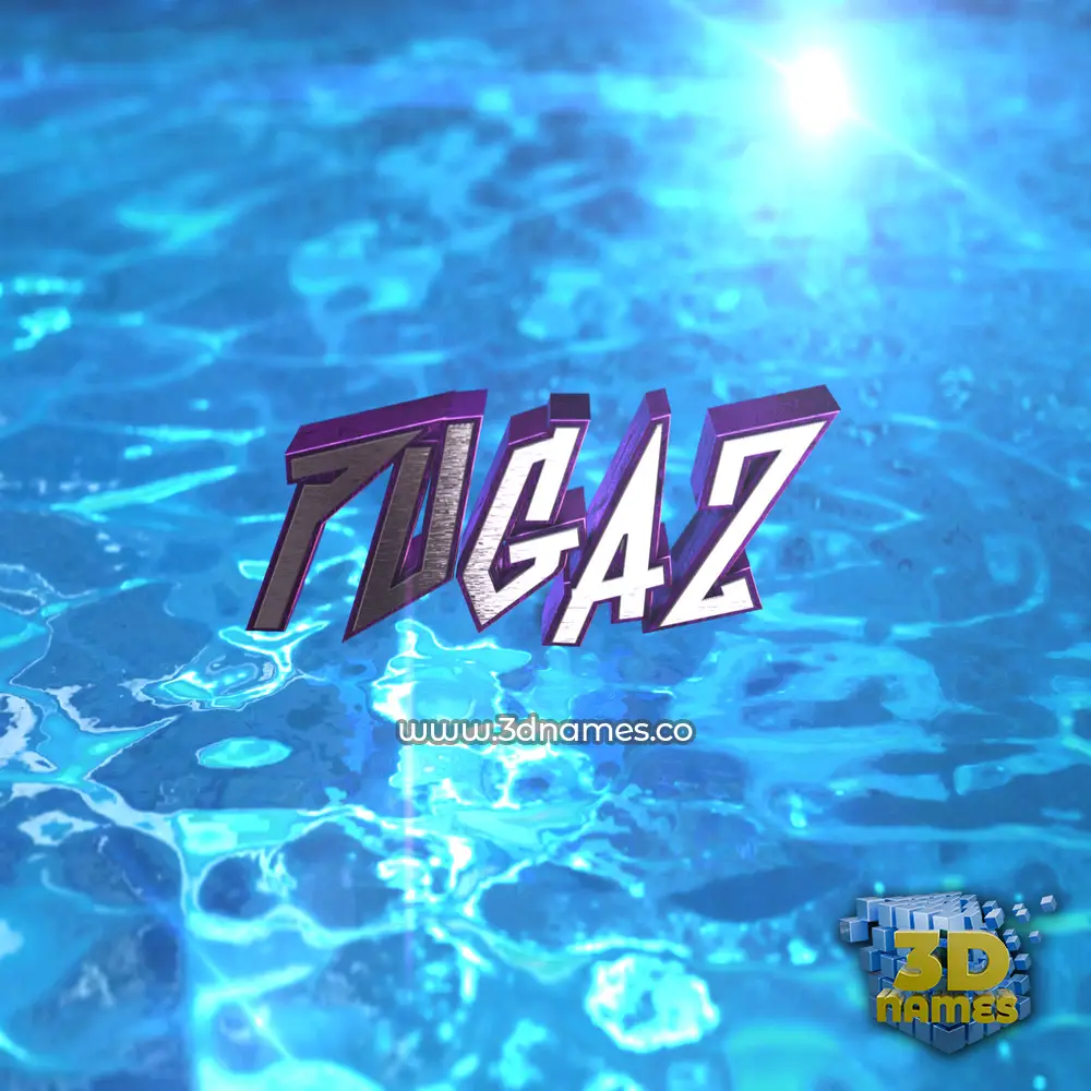 pugaz in Water 2015 style - 3D name wallpaper
