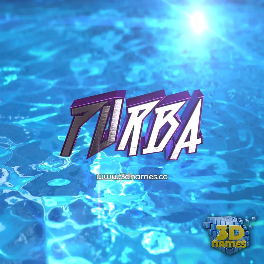 purba in Water 2015 style - 3D name wallpaper
