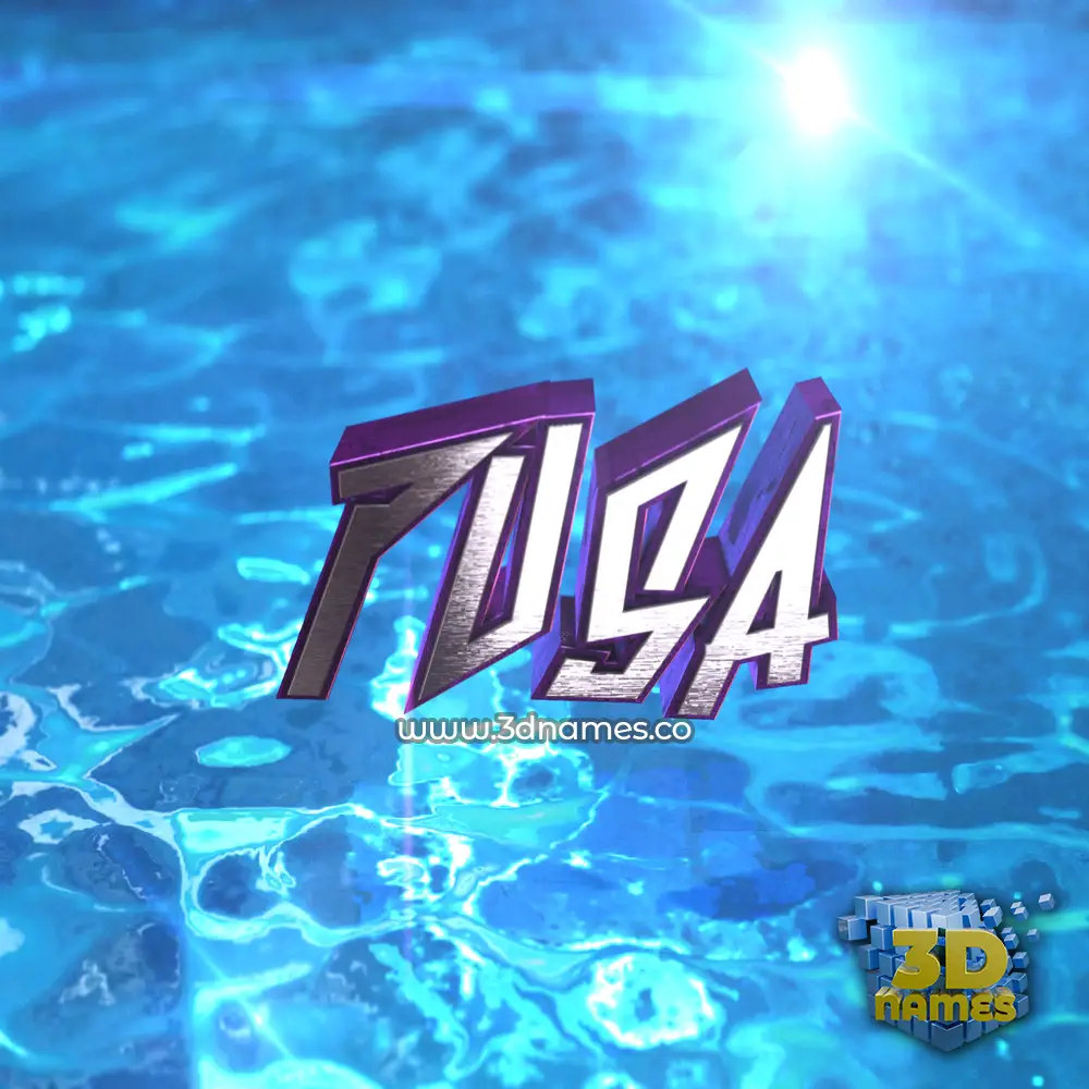 pusa in Water 2015 style - 3D name wallpaper