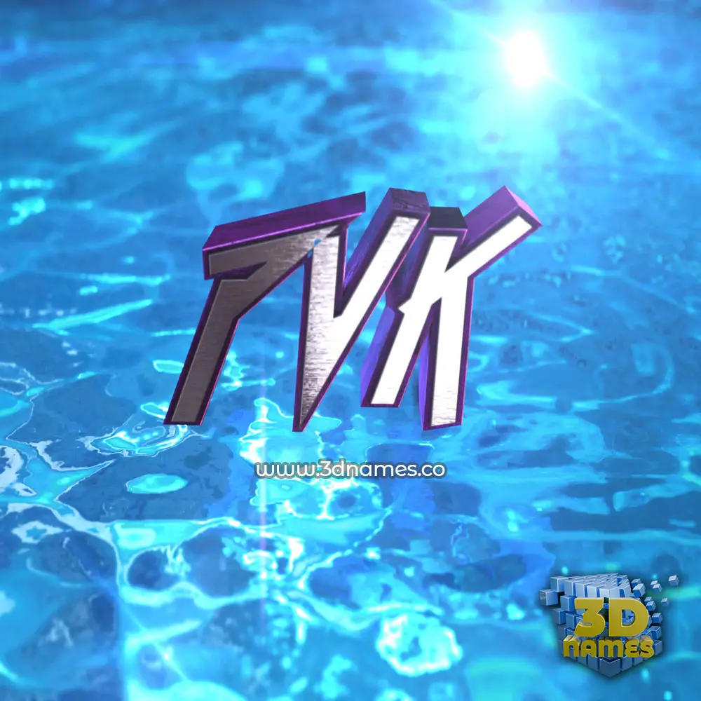 pvk in Water 2015 style - 3D name wallpaper
