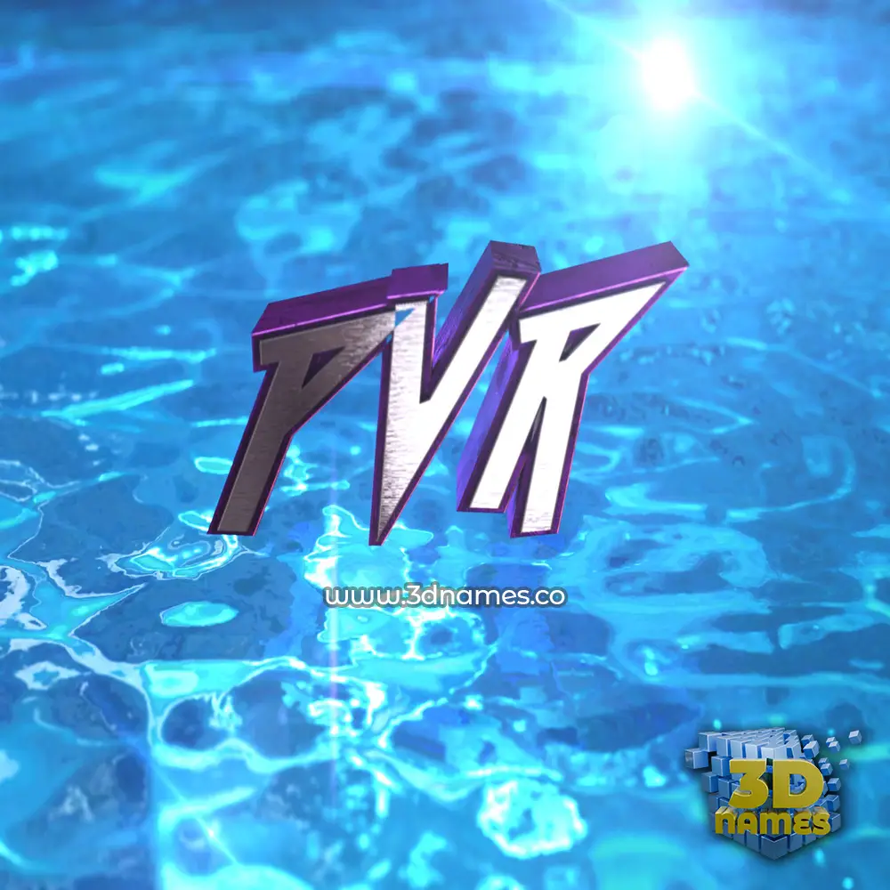 pvr in Water 2015 style - 3D name wallpaper