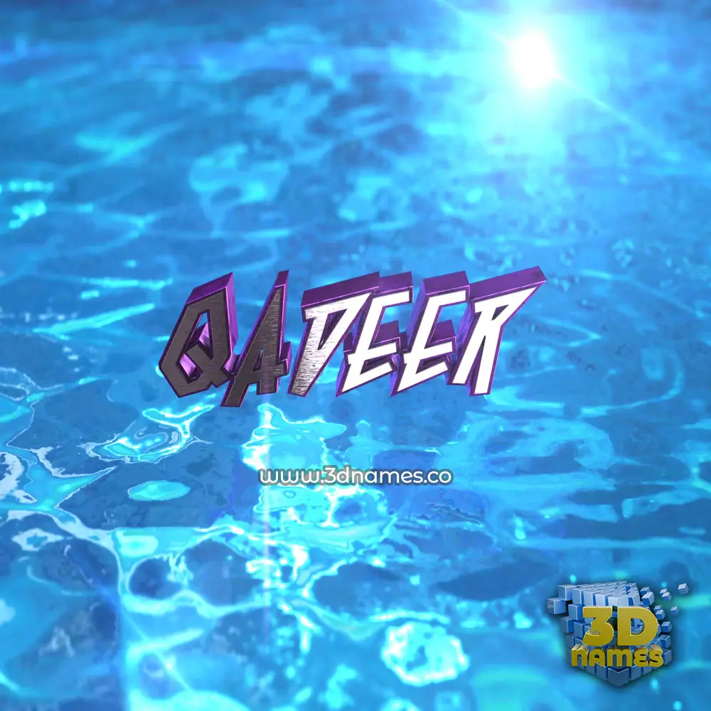 qadeer in Water 2015 style - 3D name wallpaper