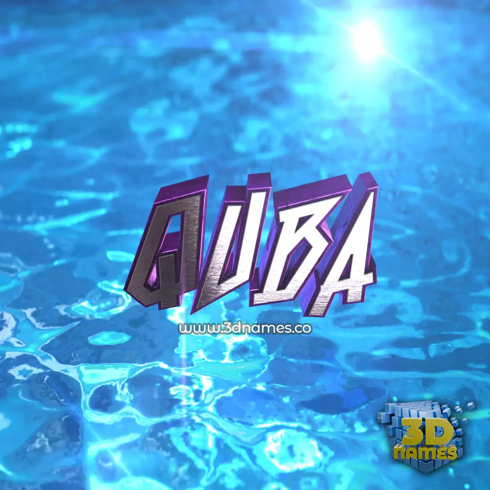 quba in Water 2015 style - 3D name wallpaper