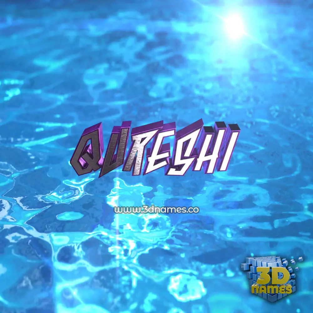qureshi in Water 2015 style - 3D name wallpaper