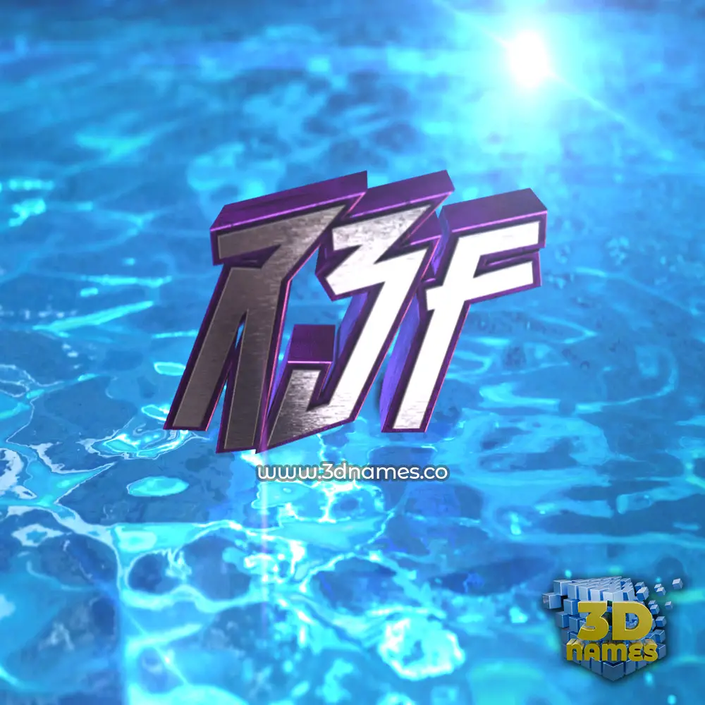r3f in Water 2015 style - 3D name wallpaper