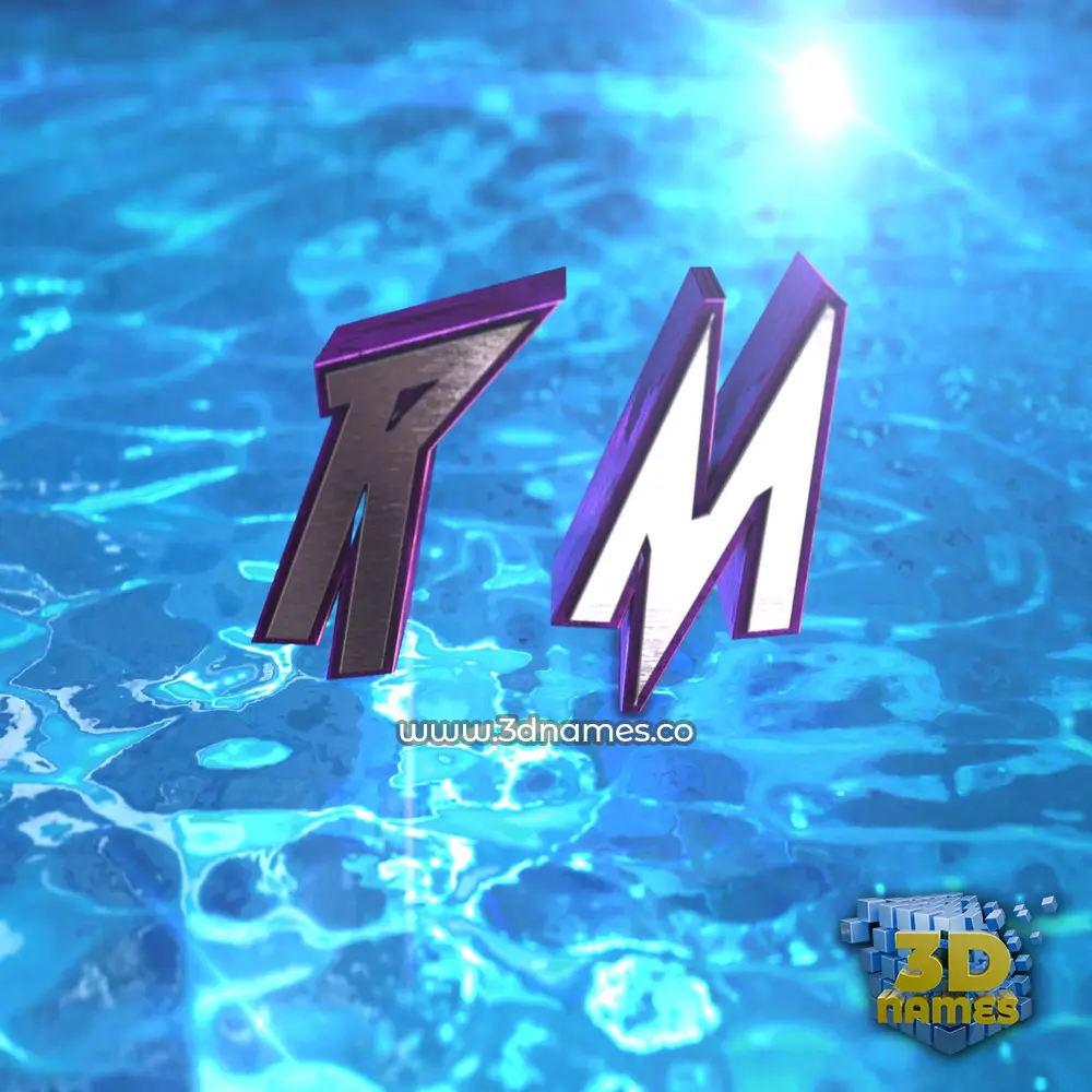 r m in Water 2015 style - 3D name wallpaper