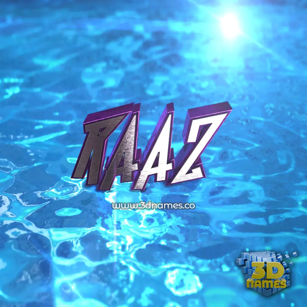 raaz in Water 2015 style - 3D name wallpaper