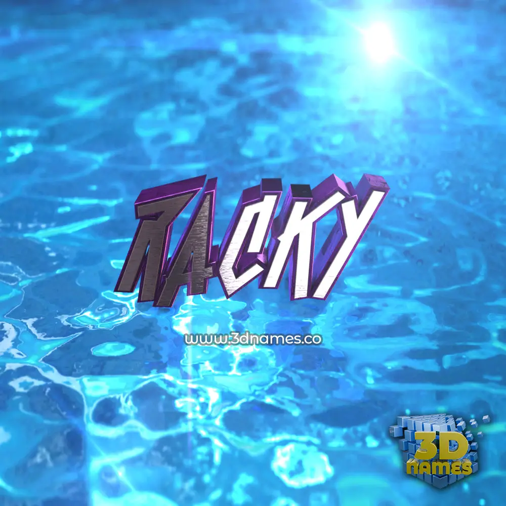 racky in Water 2015 style - 3D name wallpaper