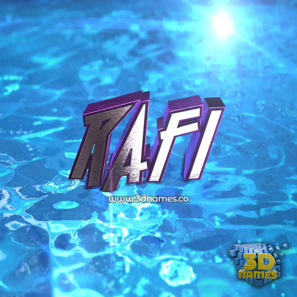 rafi in Water 2015 style - 3D name wallpaper