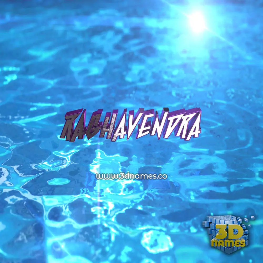 raghavendra in Water 2015 style - 3D name wallpaper