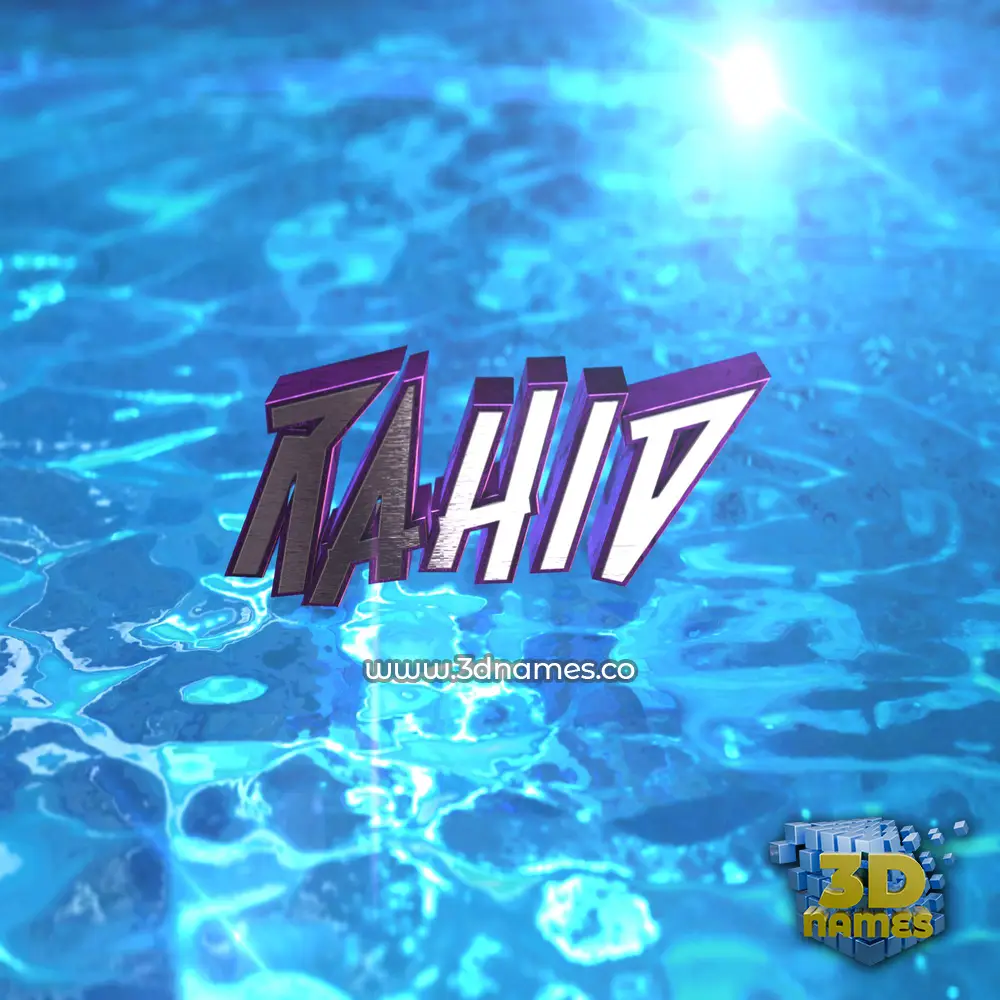 rahid in Water 2015 style - 3D name wallpaper