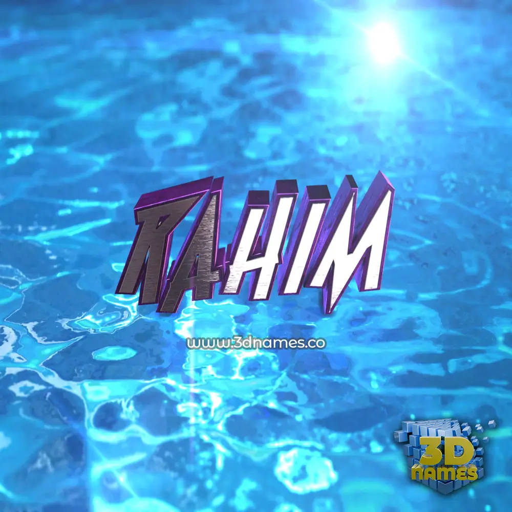 rahim in Water 2015 style - 3D name wallpaper