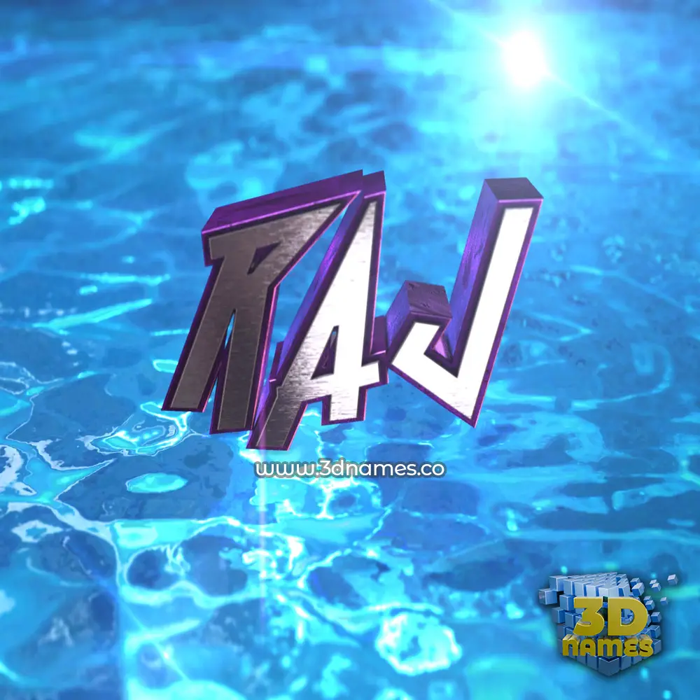 raj in Water 2015 style - 3D name wallpaper