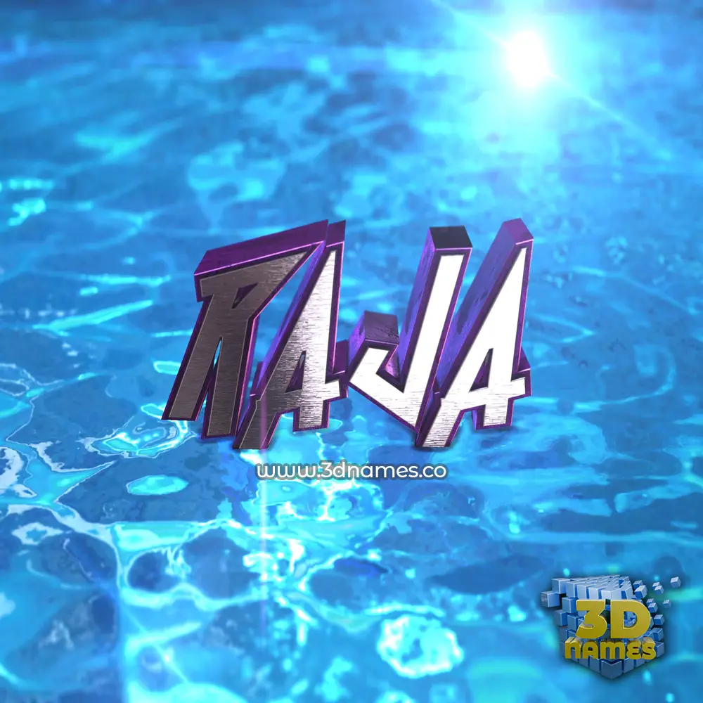 raja in Water 2015 style - 3D name wallpaper
