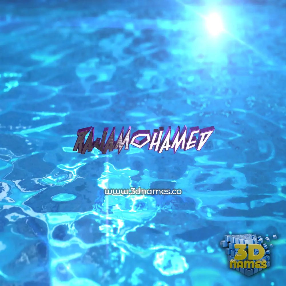 rajamohamed in Water 2015 style - 3D name wallpaper