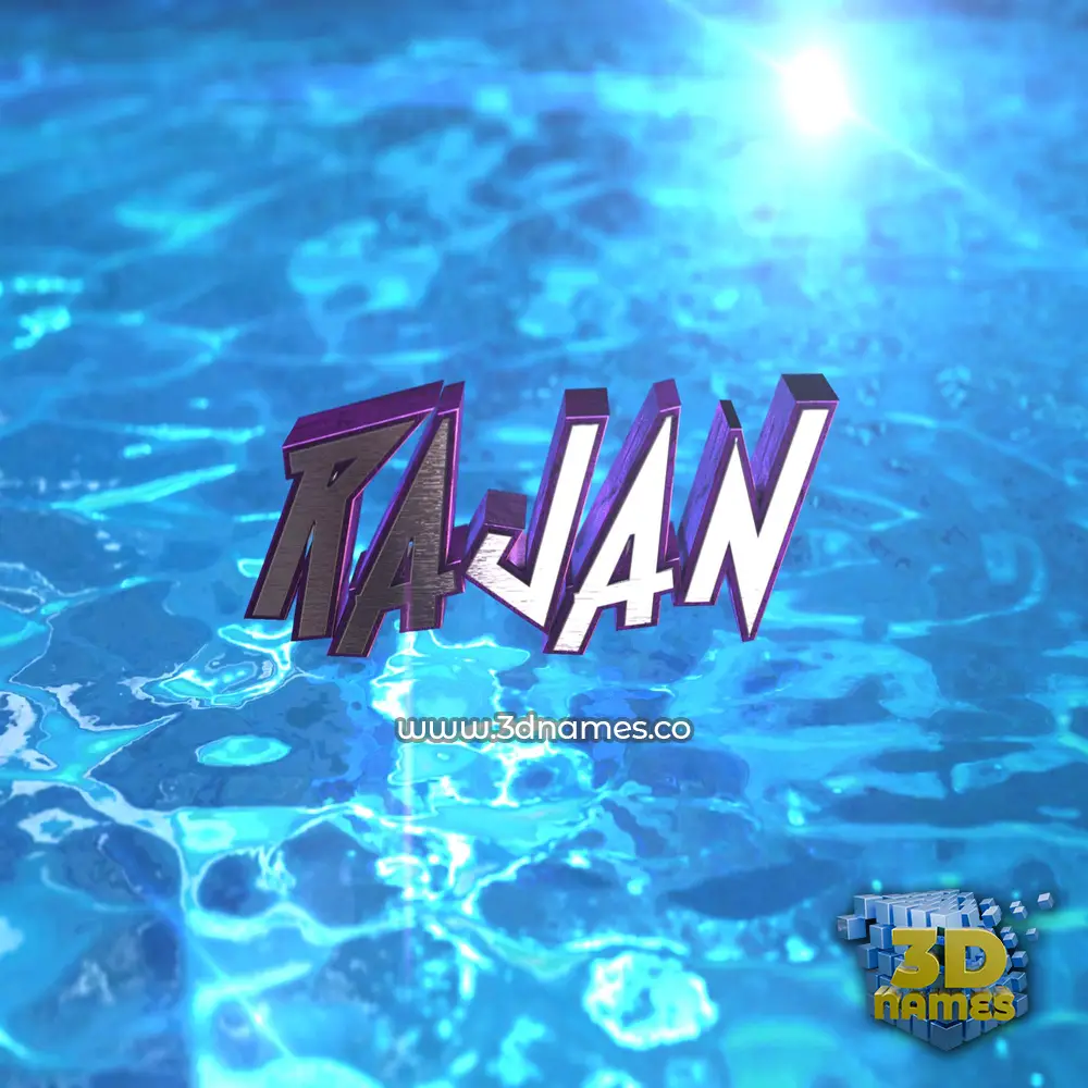 rajan in Water 2015 style - 3D name wallpaper