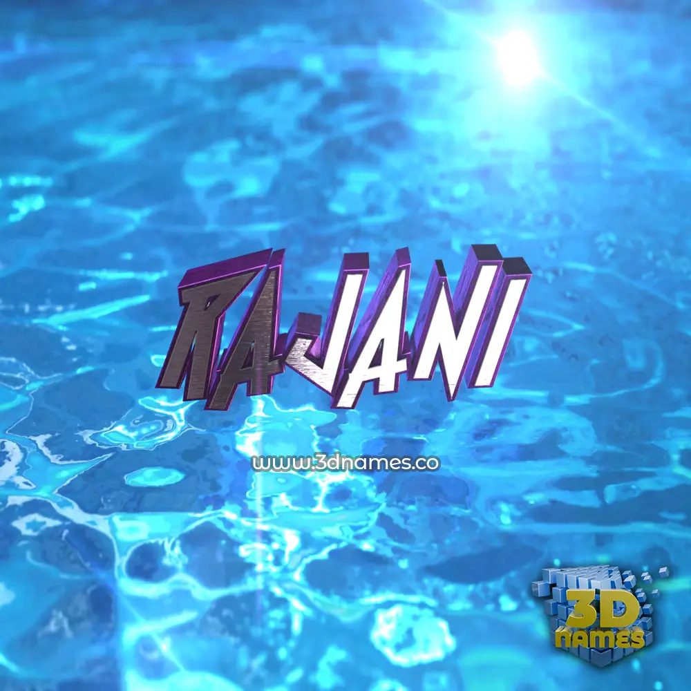 rajani in Water 2015 style - 3D name wallpaper