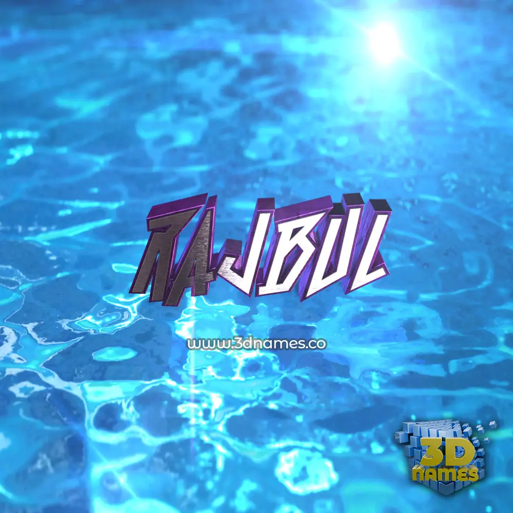 rajbul in Water 2015 style - 3D name wallpaper