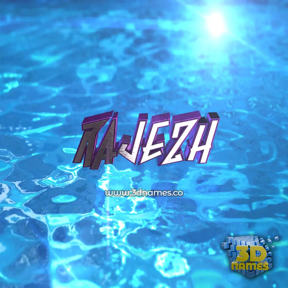 rajezh in Water 2015 style - 3D name wallpaper