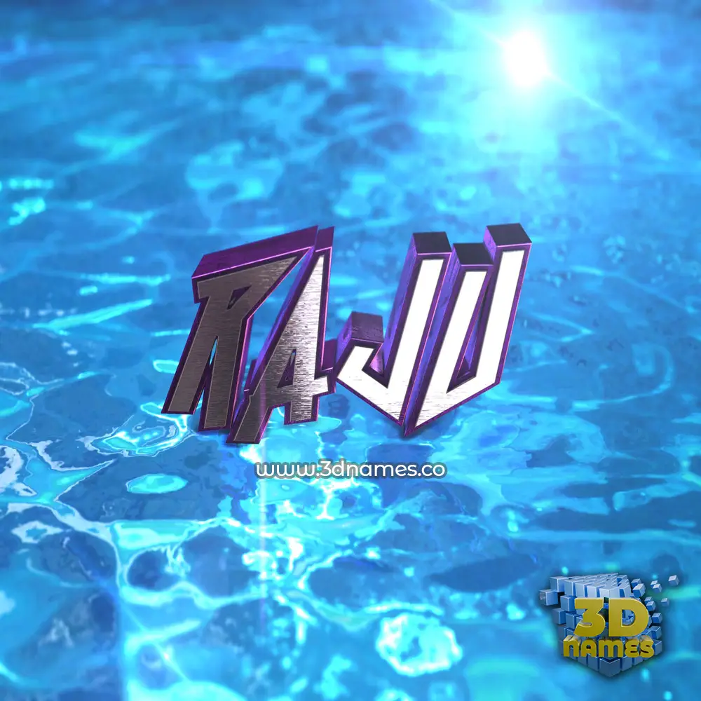 raju in Water 2015 style - 3D name wallpaper