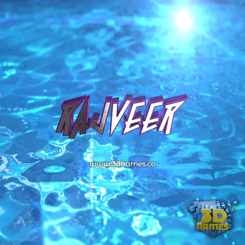 rajveer in Water 2015 style - 3D name wallpaper