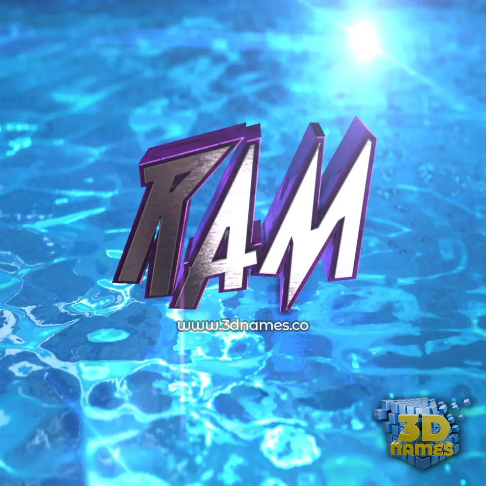 ram in Water 2015 style - 3D name wallpaper