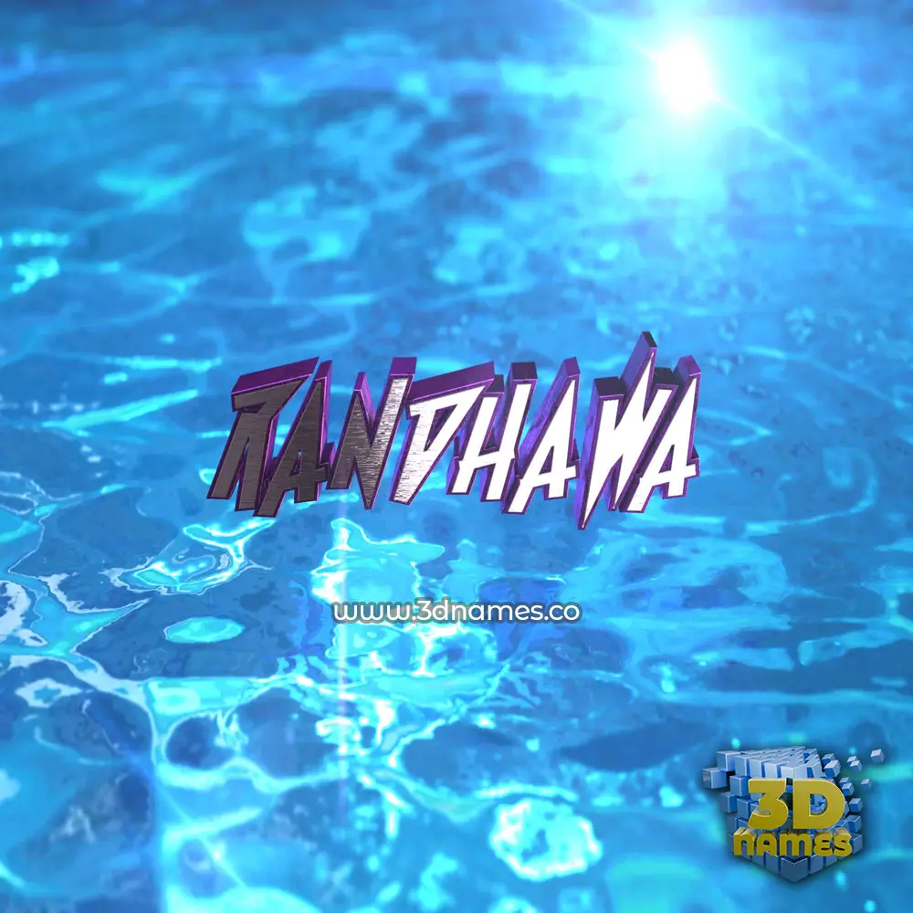 randhawa in Water 2015 style - 3D name wallpaper