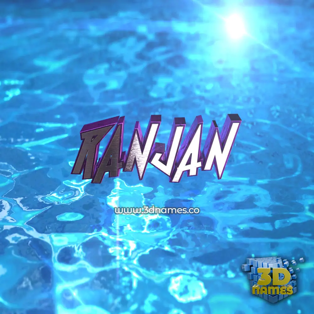 ranjan in Water 2015 style - 3D name wallpaper