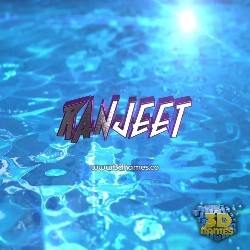 ranjeet in Water 2015 style - 3D name wallpaper
