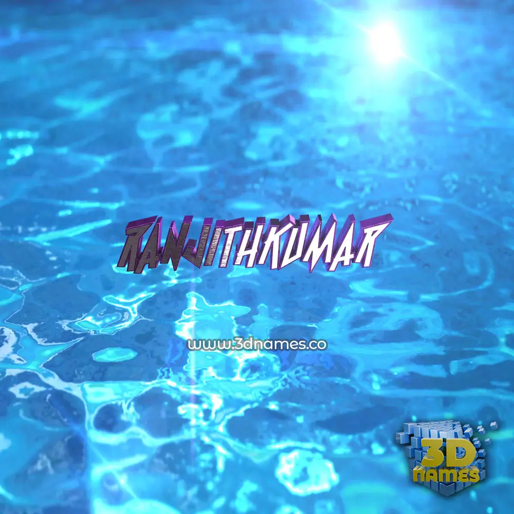 ranjithkumar in Water 2015 style - 3D name wallpaper