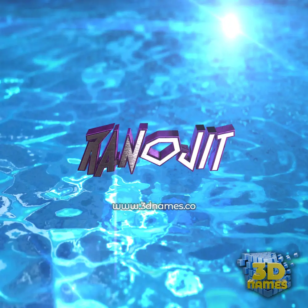 ranojit in Water 2015 style - 3D name wallpaper
