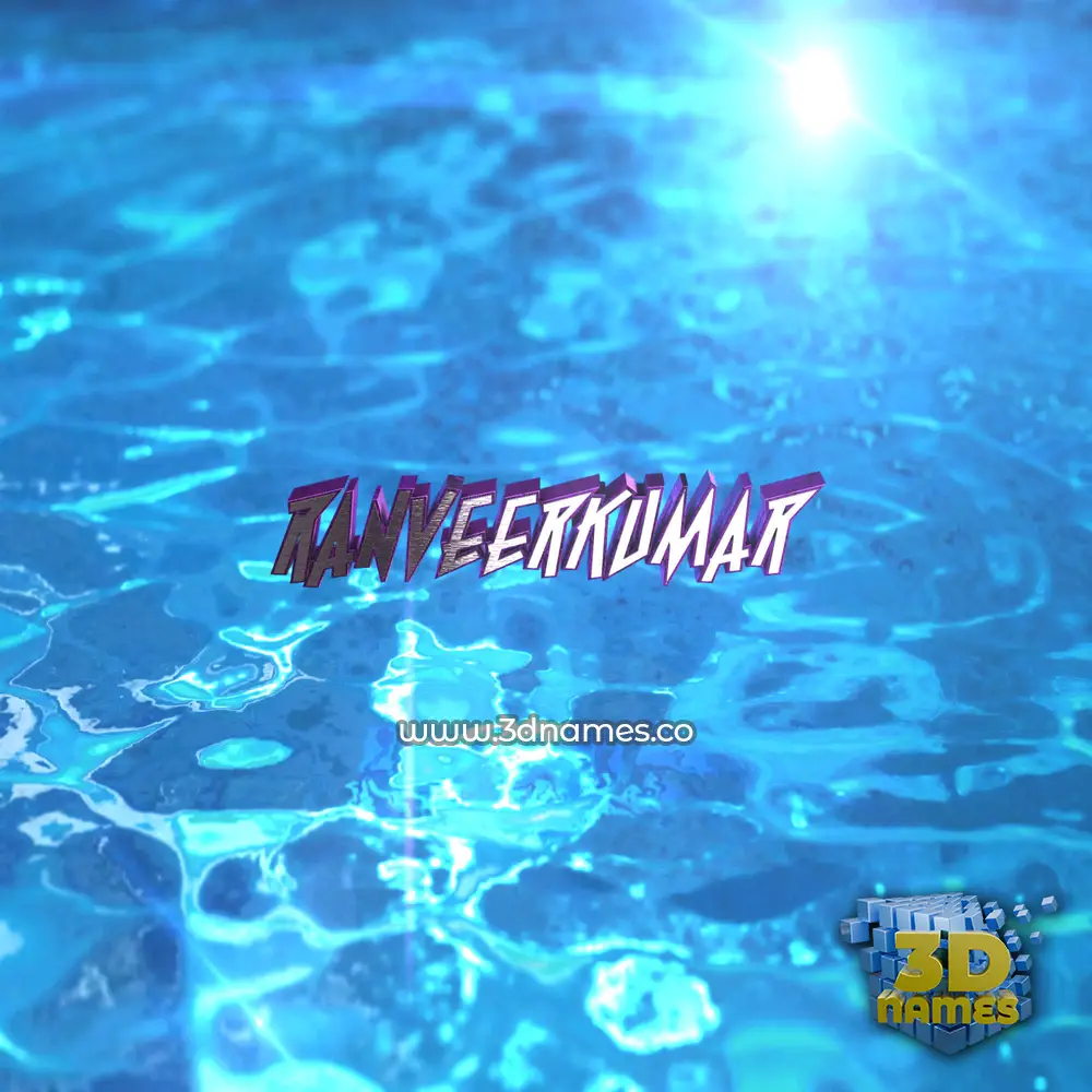 ranveerkumar in Water 2015 style - 3D name wallpaper