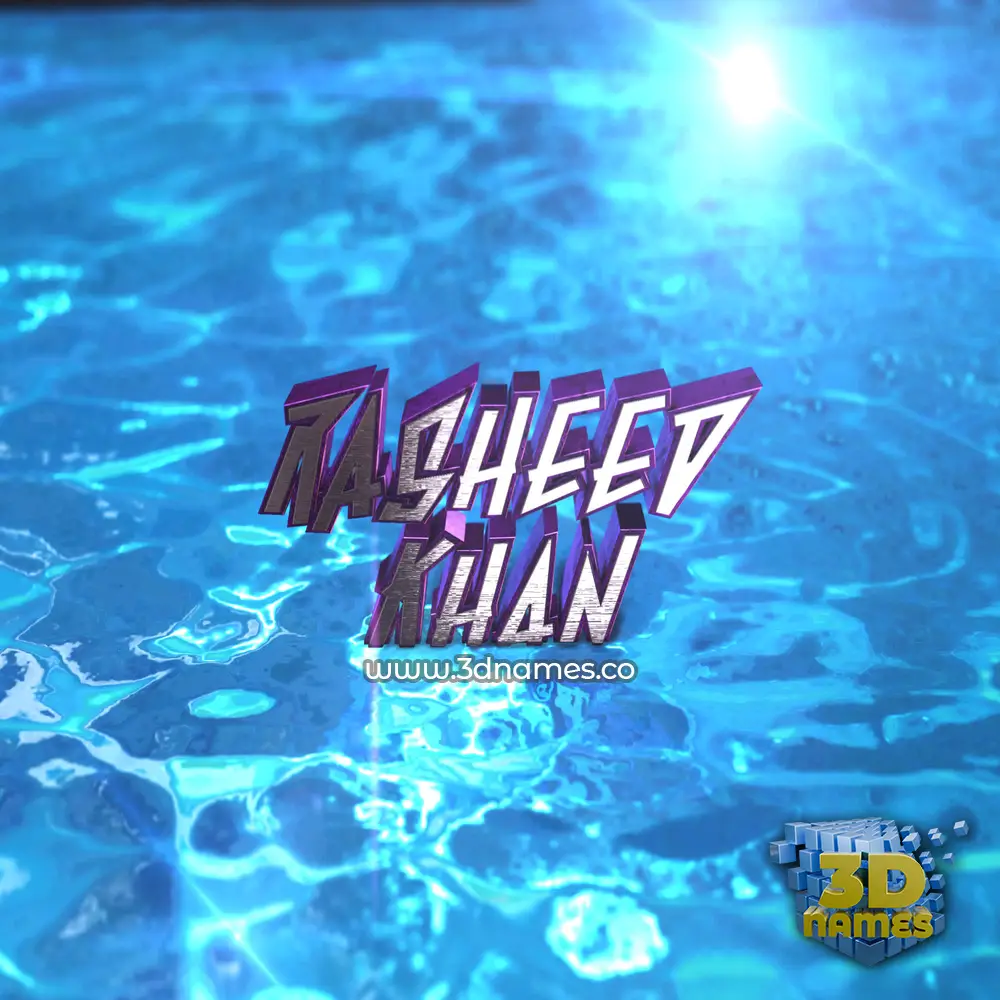 rasheed khan in Water 2015 style - 3D name wallpaper