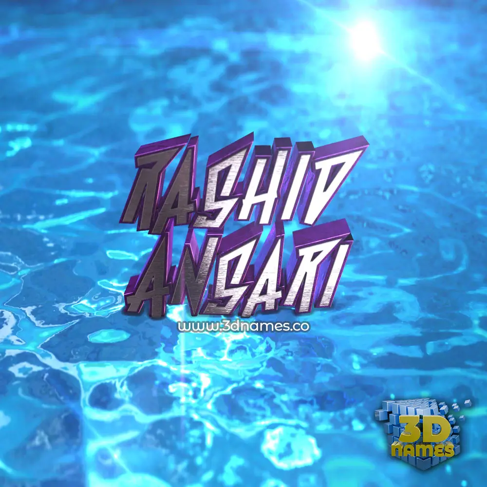rashid ansari in Water 2015 style - 3D name wallpaper