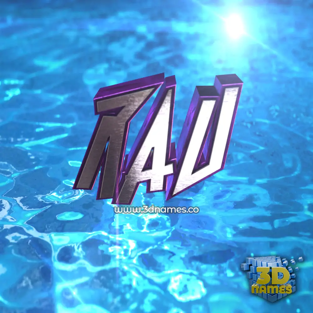 rau in Water 2015 style - 3D name wallpaper
