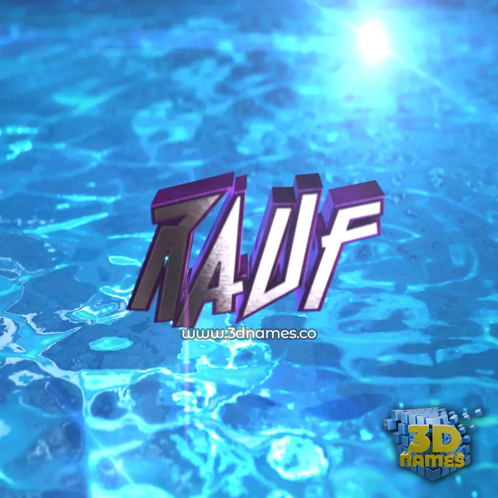 rauf in Water 2015 style - 3D name wallpaper