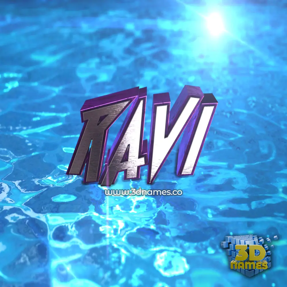 ravi in Water 2015 style - 3D name wallpaper