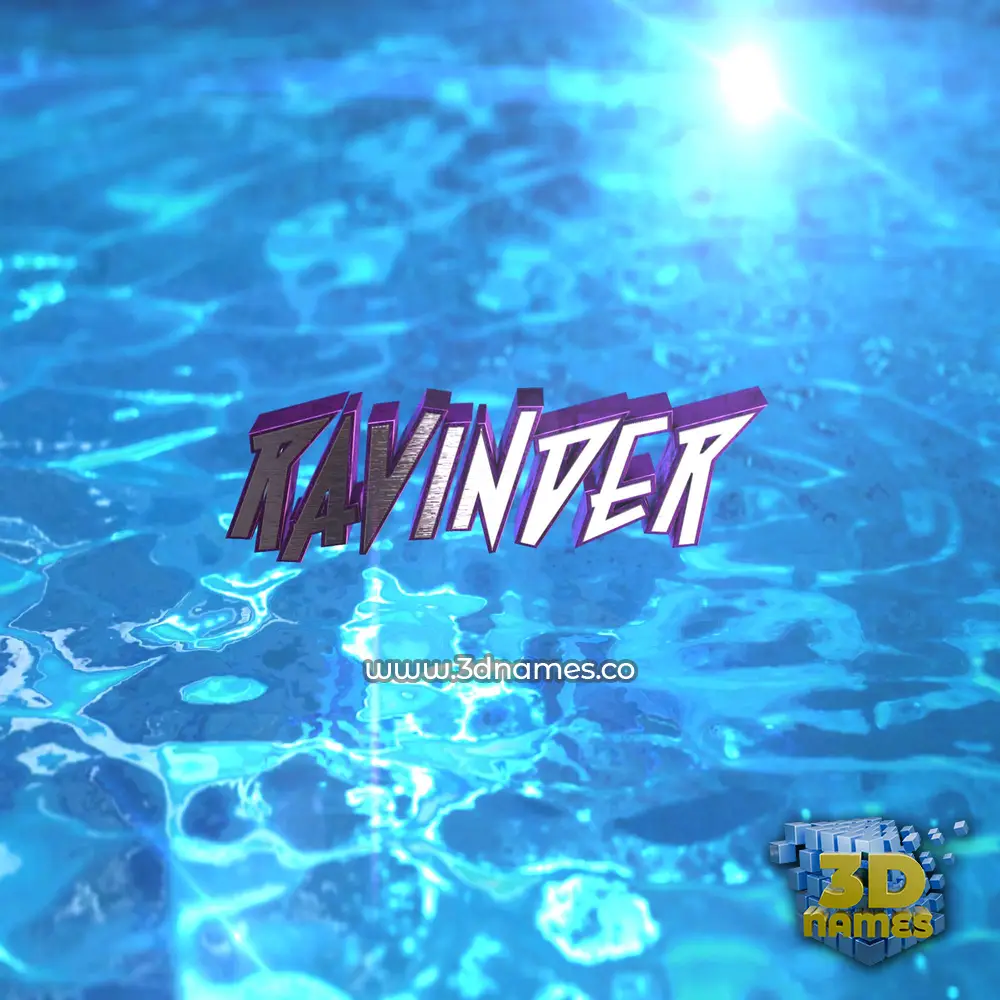 ravinder in Water 2015 style - 3D name wallpaper