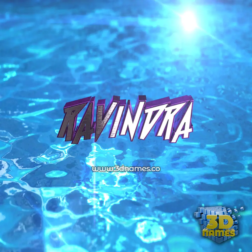 ravindra in Water 2015 style - 3D name wallpaper