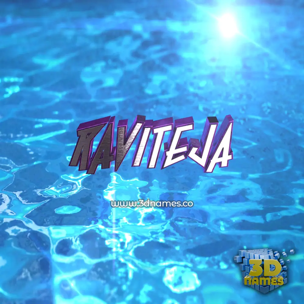 raviteja in Water 2015 style - 3D name wallpaper