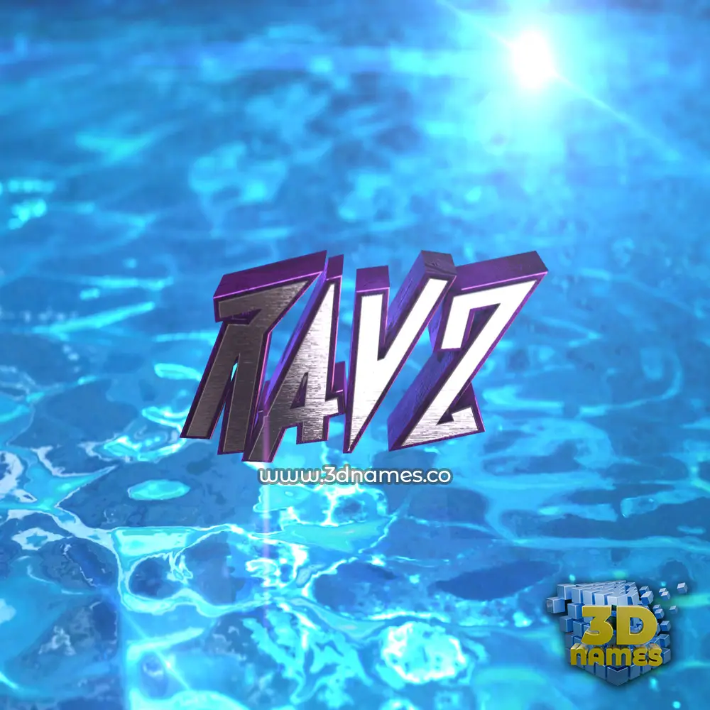 ravz in Water 2015 style - 3D name wallpaper